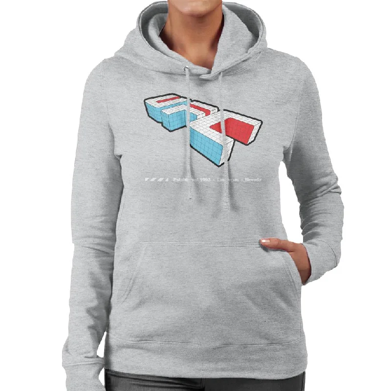 UFC Isometric 3D Logo White Text Women's Hooded Sweatshirt Hoodie with Button Classic Timeless