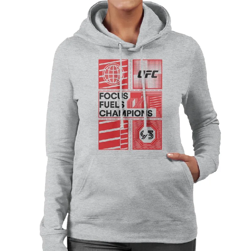 UFC Red Block Poster 93 Women's Hooded Sweatshirt Oversized Hoodie Comfort Casual