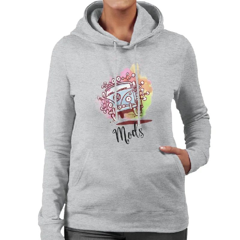 Volkswagen Mods Women's Hooded Sweatshirt Hoodie Crop Top Short Trendy