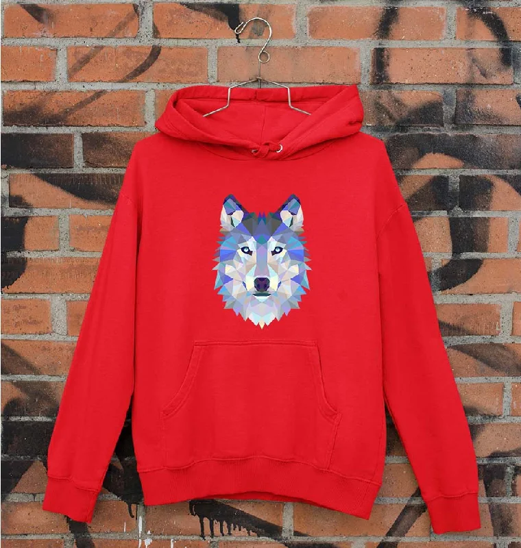 Wolf Unisex Hoodie for Men/Women Hoodie with Button Placket Classic Preppy