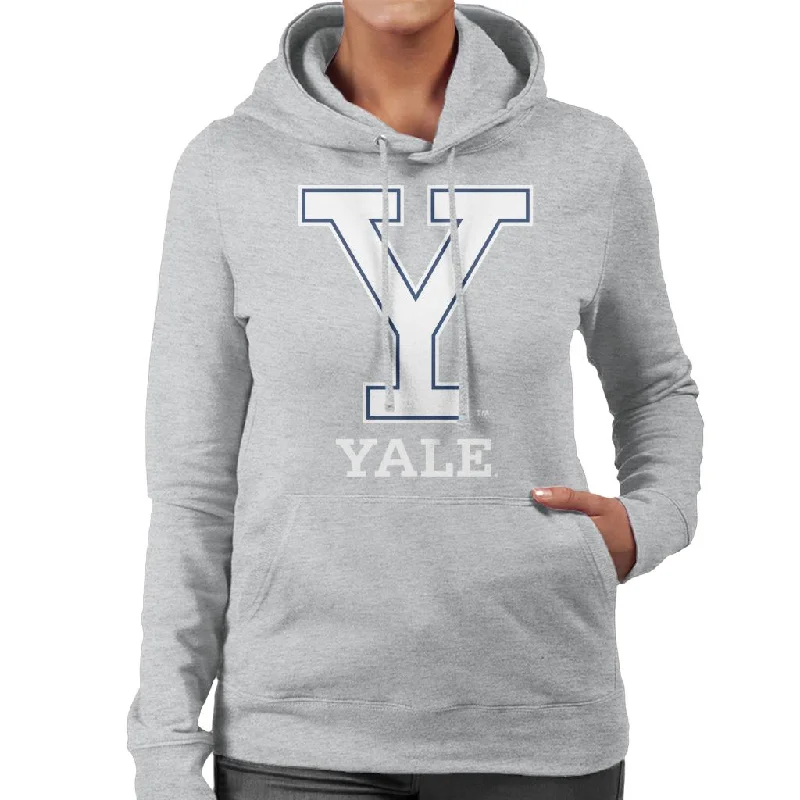 Yale University Classic Y Logo Women's Hooded Sweatshirt Hoodie with Cropped Fit Short Trendy