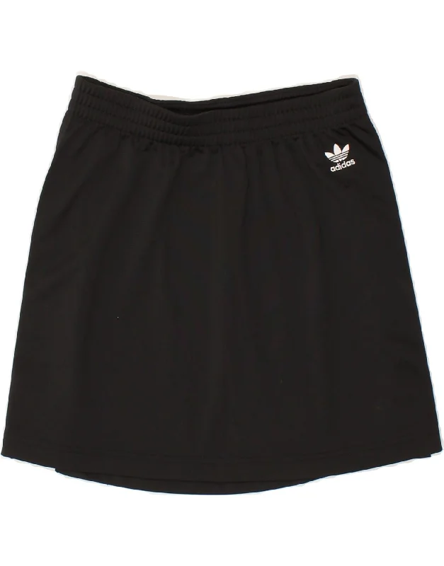 ADIDAS Womens Skirt UK 10 Small Black Polyester chiffon skirt airy