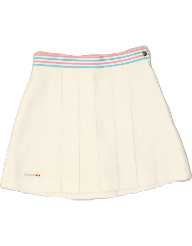 ELLESSE Womens Tennis Skirt UK 6 XS  White Polyester silk skirt elegant