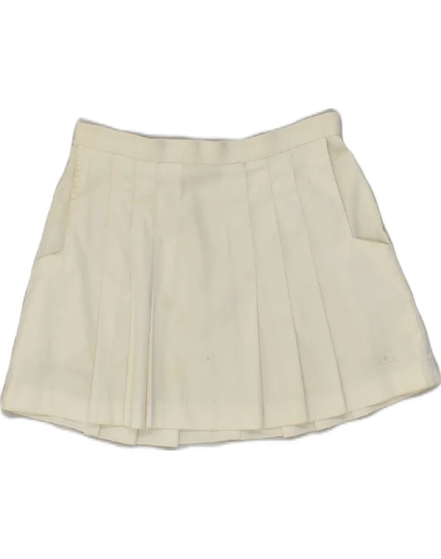 FILA Womens Tennis Skirt IT 40 Small W29 White Cotton silk skirt luxurious