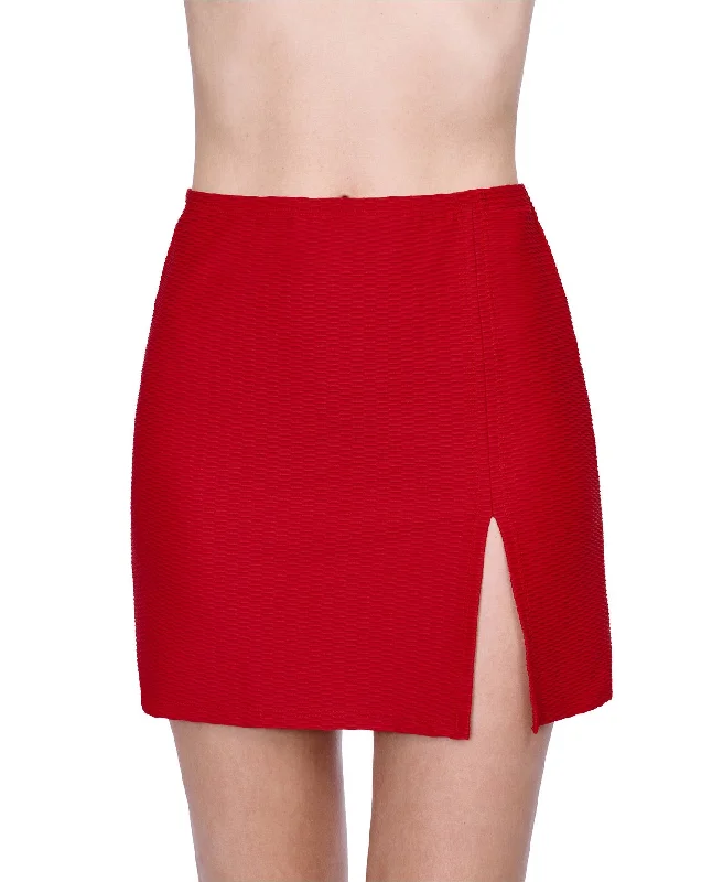 Gottex Harbourside Textured Cover Up Mini Skirt With Slit modal blend skirt