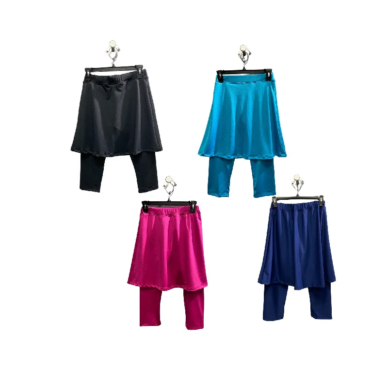 Junior Girls Activewear, Leggings w Attached Skirt, Mini Flared Skirted Leggings, Quick Drying Leggings, 2-in-1 skirt leggings, School Skirt velvet skirt plush