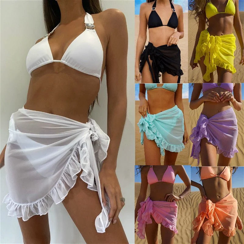 Naomi Chiffon Beach Cover Up Skirt Sarong linen skirt breathable