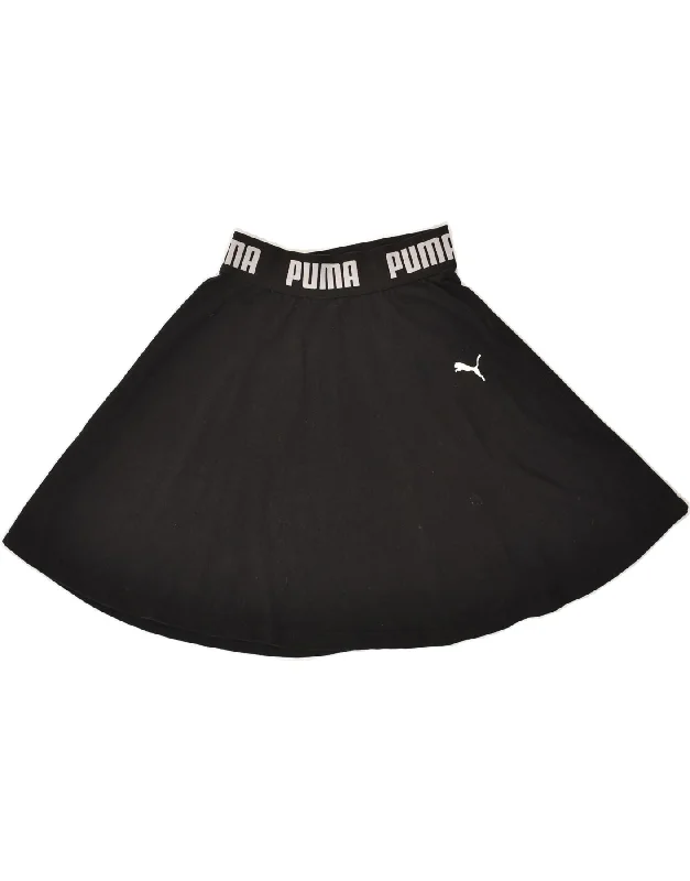 PUMA Womens Graphic Tennis Skirt XS W24 Black Cotton leather skirt durable