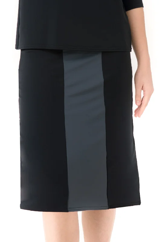 Black & Grey A-line Swim Skirt velvet skirt sumptuous