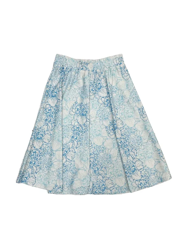 Blue Floral Flairy Swim Skirt lace skirt delicate