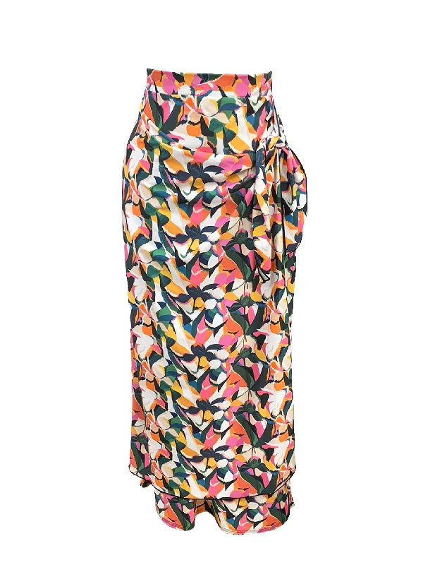 Floral Blossom Maxi Wrap Swim Skirt velvet skirt sumptuous