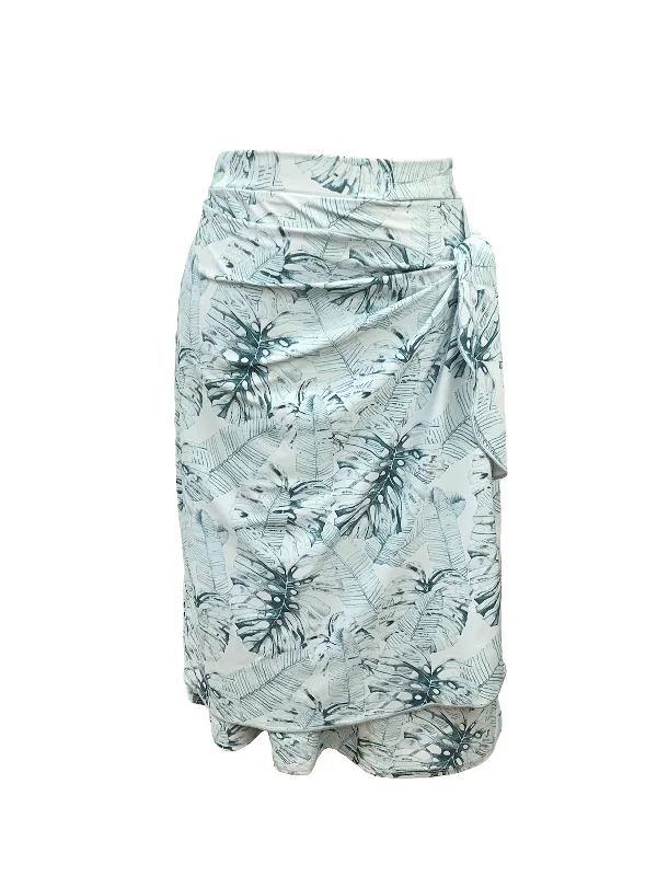 Tropical Leaves Sarong Swim Skirt wool skirt thick