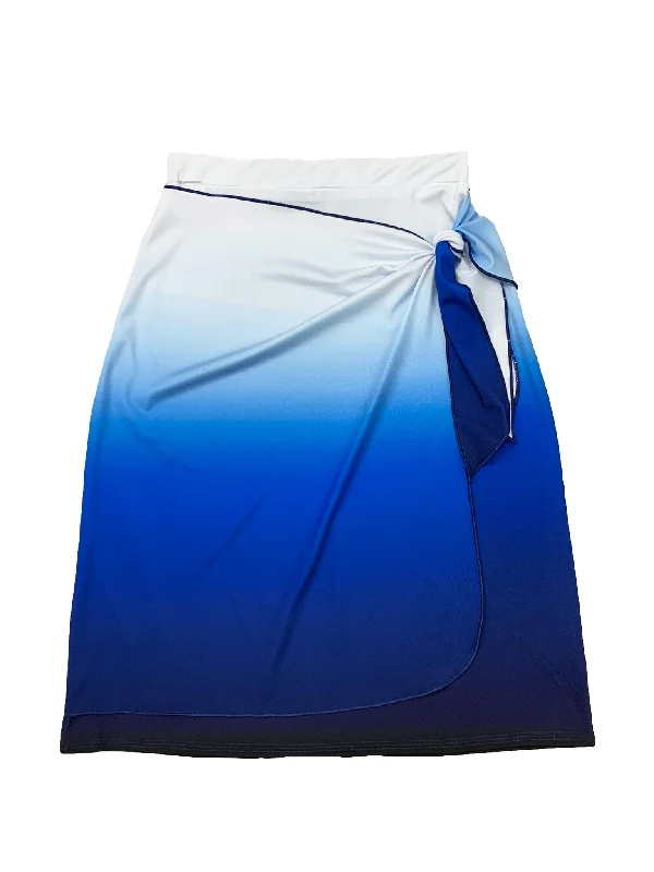 Blue Ombre Wrap Swim Skirt low waist skirt