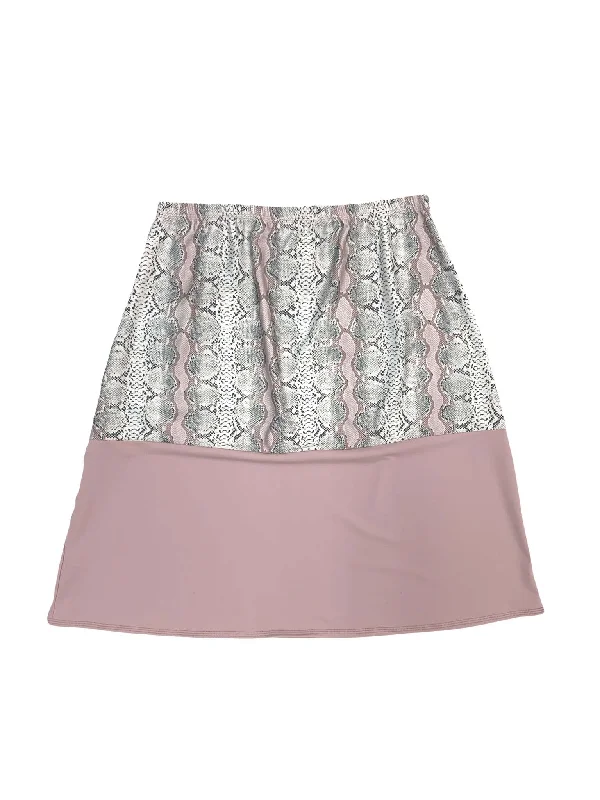 Pink Snakeskin Half & Half A-line Skirt denim skirt trendy