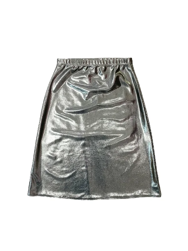 Gunmetal A-line Swim Skirt asymmetrical skirt cut