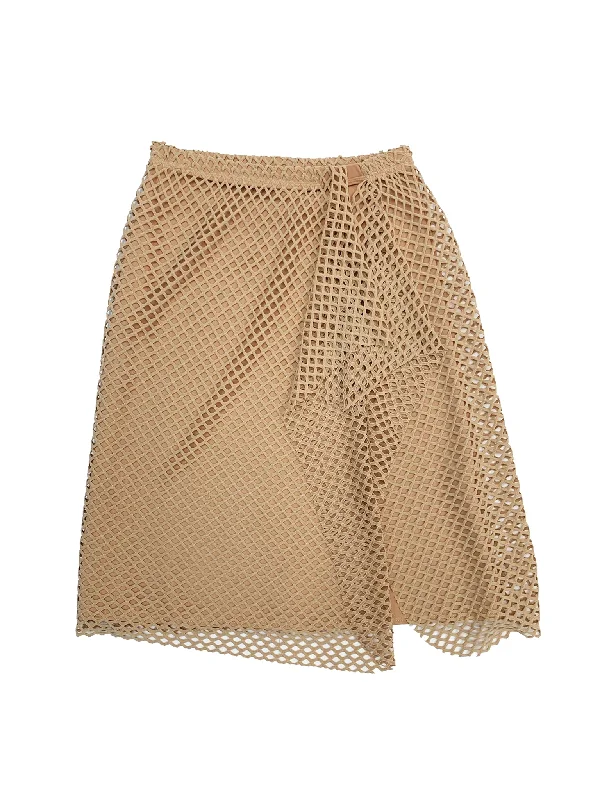 Nude Mesh Sarong Swim Skirt corduroy skirt cozy