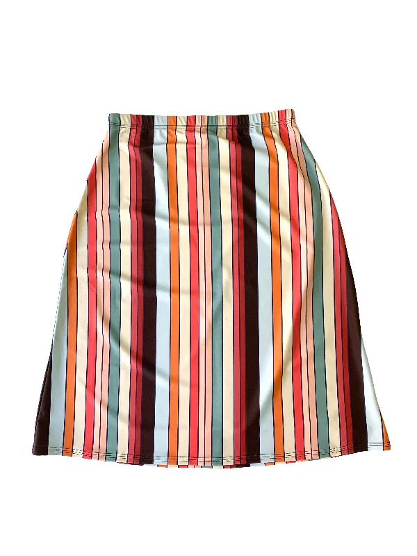 Multi Stripe A-line Swim Skirt corduroy skirt durable