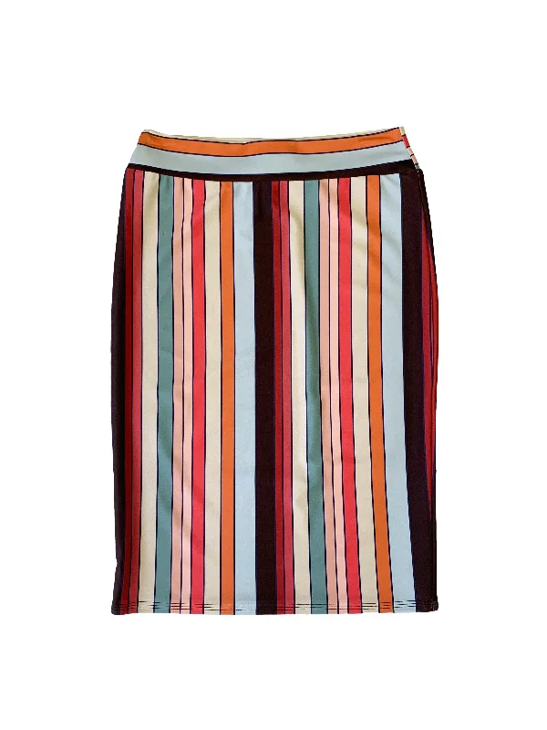 Multi Stripe Pencil Swim Skirt wool skirt sturdy