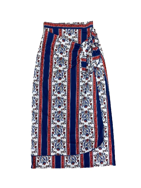 Mediterranean Maxi Wrap Swim Skirt patchwork skirt art