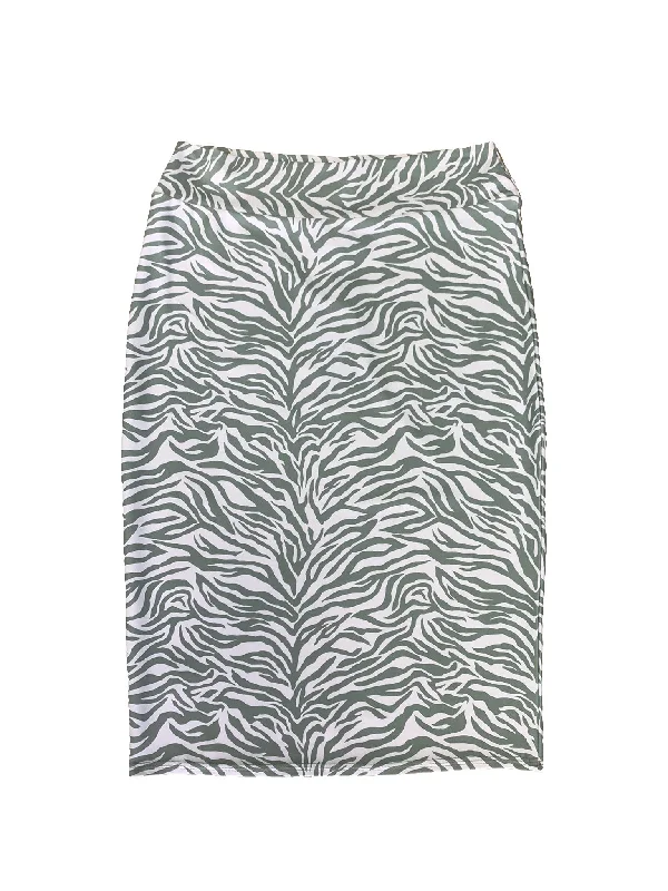 Green Zebra Pencil Swim Skirt a-line skirt cut