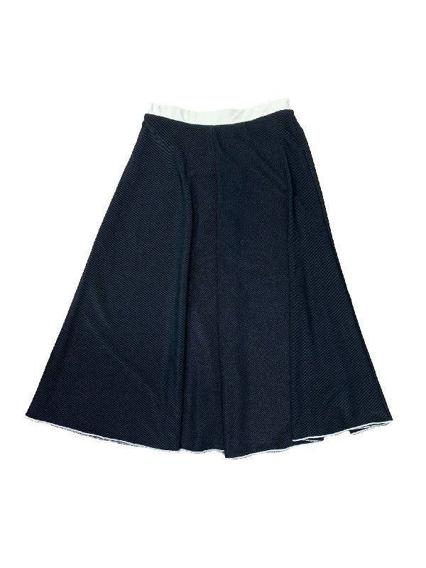 Black & Ivory Ribbed Flairy Swim Skirt velvet skirt luxury