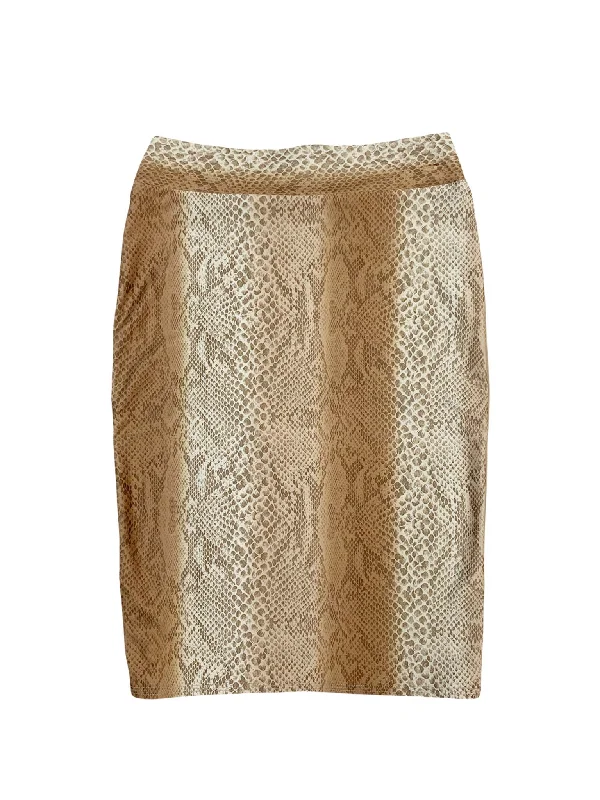 Brown Python Pencil Swim Skirt chiffon skirt lightweight