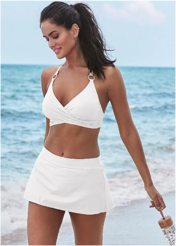 Aruba Swim Skirt - Pearl White denim skirt stylish