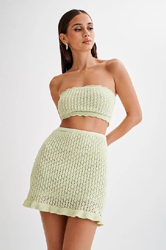 Always Say Goodbye Crochet Mini Skirt Set leather skirt sleek