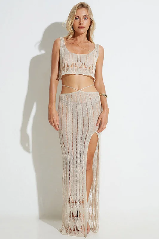 Theia Crochet Top +Skirt Set corduroy skirt cozy