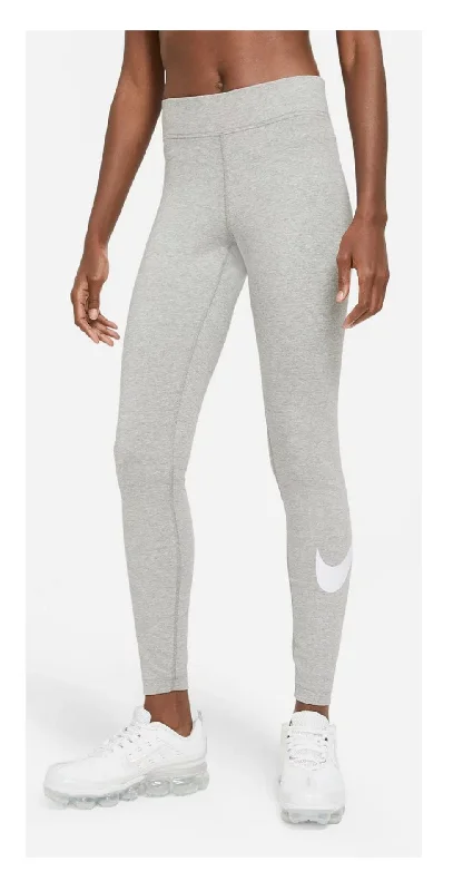 Nike Women's Sportswear Logo High-Waist Leggings, Gray Heather, S Trendy Foil Finish Leggings