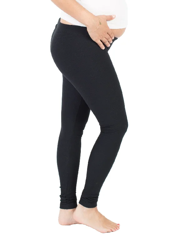 Maternity Fleece-Lined Under Belly Leggings Comfortable Plus Size Leggings