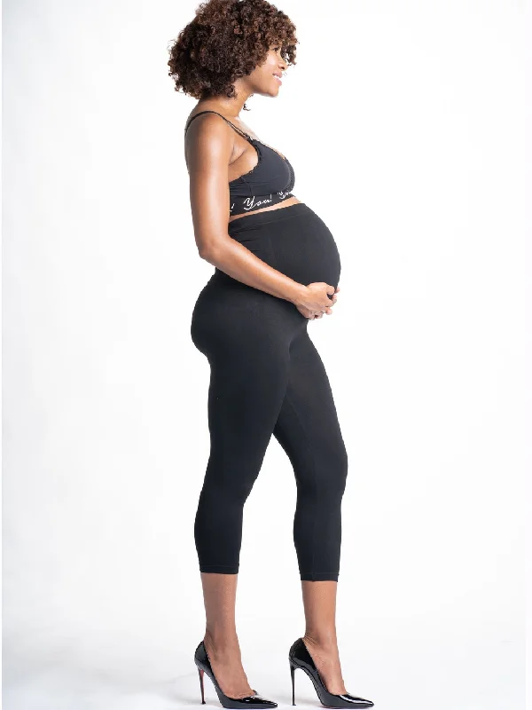 Mom's Night Out Crop Maternity Leggings Comfortable Workout Fitness Leggings