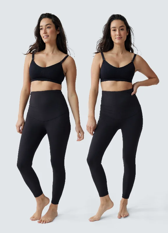 Postpartum Compression Leggings Two-Pack Bundle Comfortable Slip-On Leggings