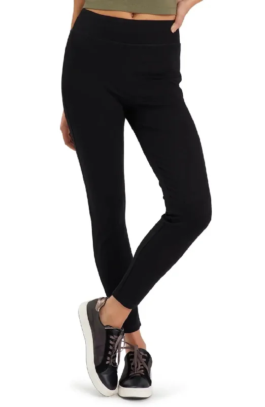 Sanctuary Women's Modern Leggings with Wide Waist Band, Black, S Cozy Full-Length Workout Leggings