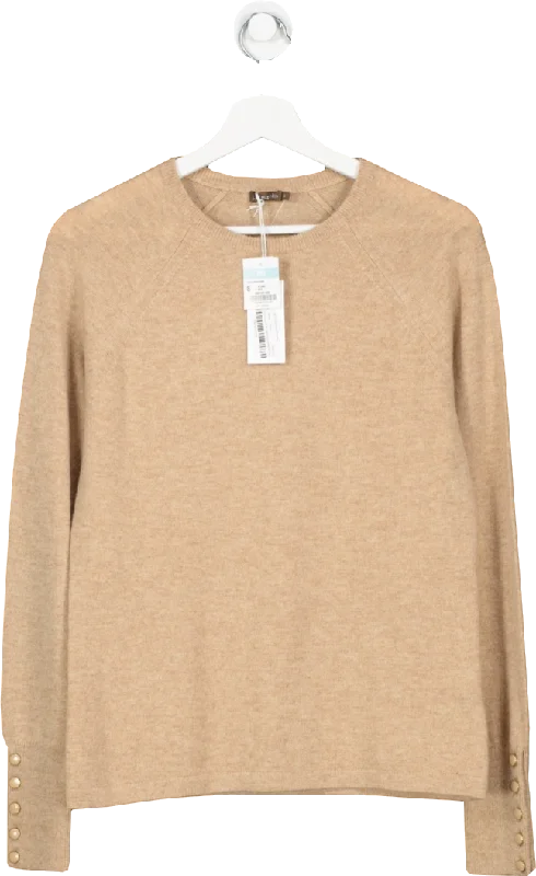 j.Mclaughlin Brown 100% Cashmere Sweater UK S Lightweight Heavyweight Midweight