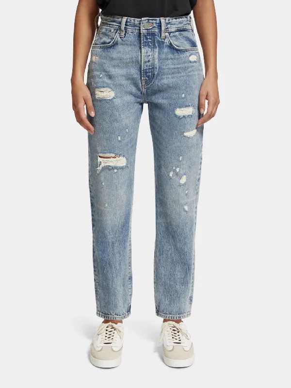 Buzz mid-rise boyfriend-fit jeans Comfortable Straight-Legged Denim