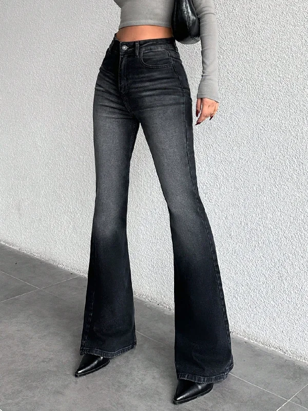 Midnight Ash Bootcut Jeans Cozy Wide-Legged Jeans