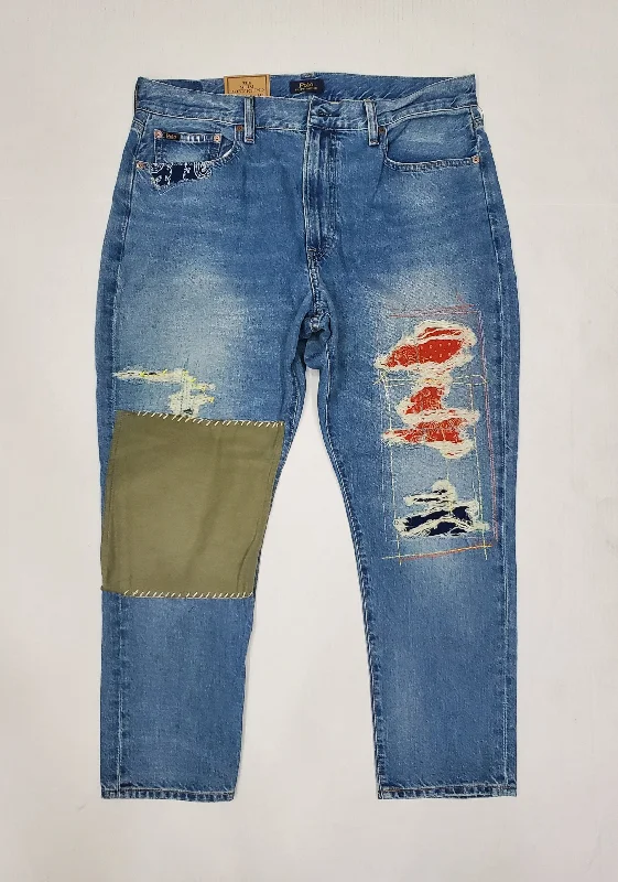 Nwt Polo Ralph Lauren Women's Patchwork Slim Boyfriend Jeans Comfortable Stretch Denim Jeans